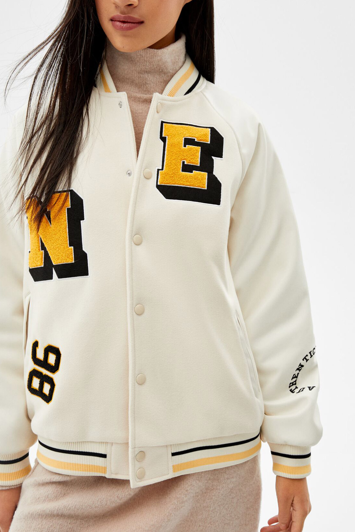 Varsity Jacket With Patch Details - تصویر 3