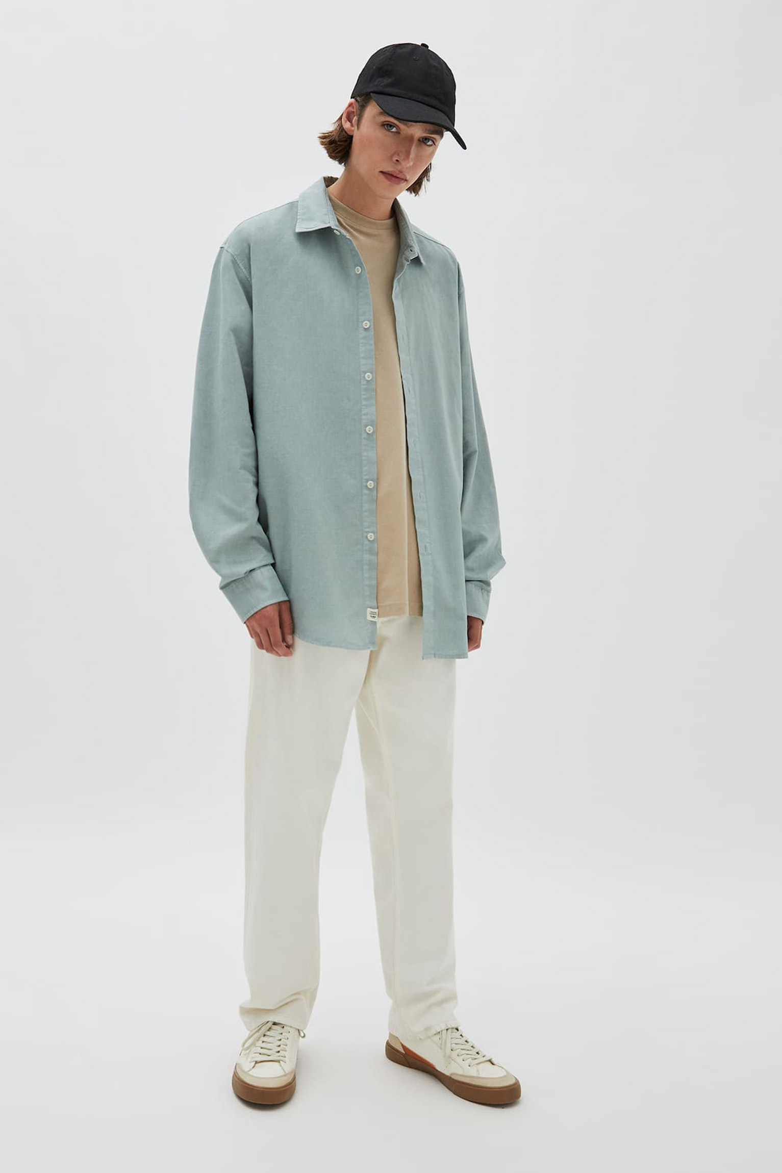 Cotton and Linen Basic Shirt - تصویر 3